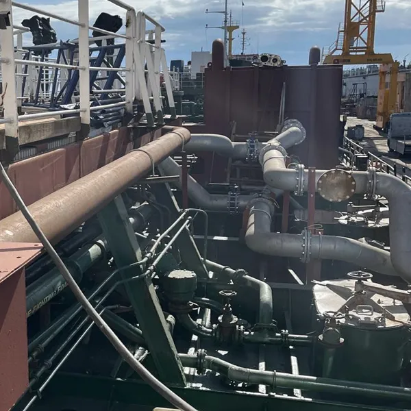 Marine deck piping system installed onboard a vessel during ship repair works