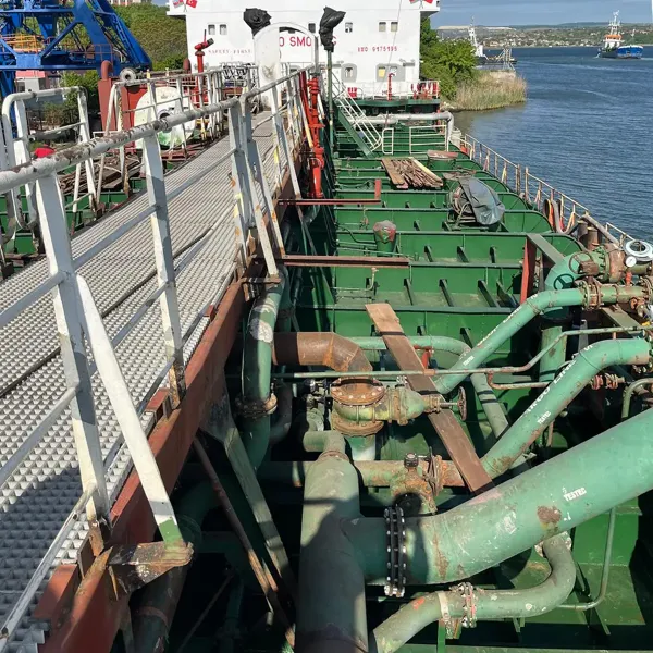Onboard piping system prepared for installation and repair on a vessel deck