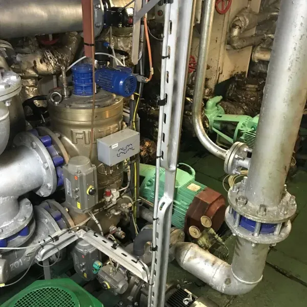 Ballast water treatment equipment connected to onboard pumps, valves and piping