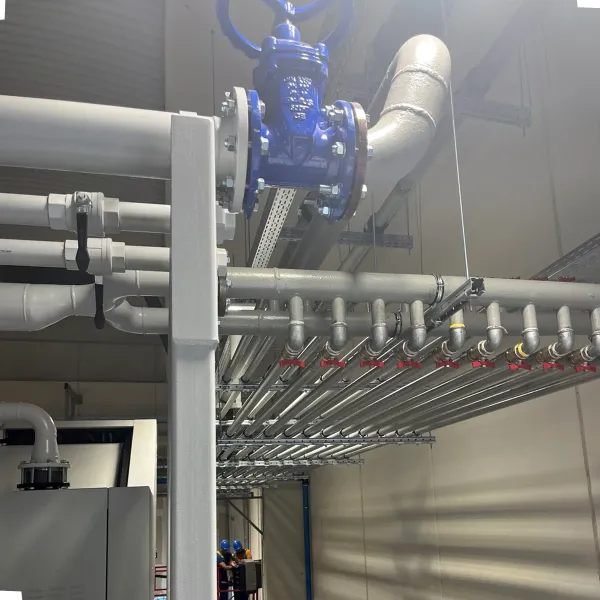 Industrial piping manifold with multiple branch lines and isolation valves