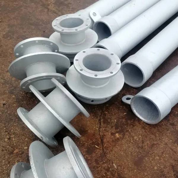 pipe spools with flanged connections prepared for onboard piping installation during ship repair.